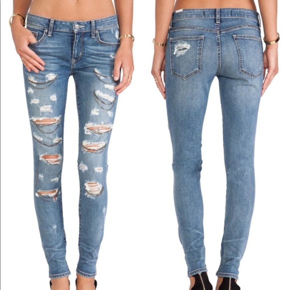 Lovers + Friends Distressed Jeans, Chain Detail